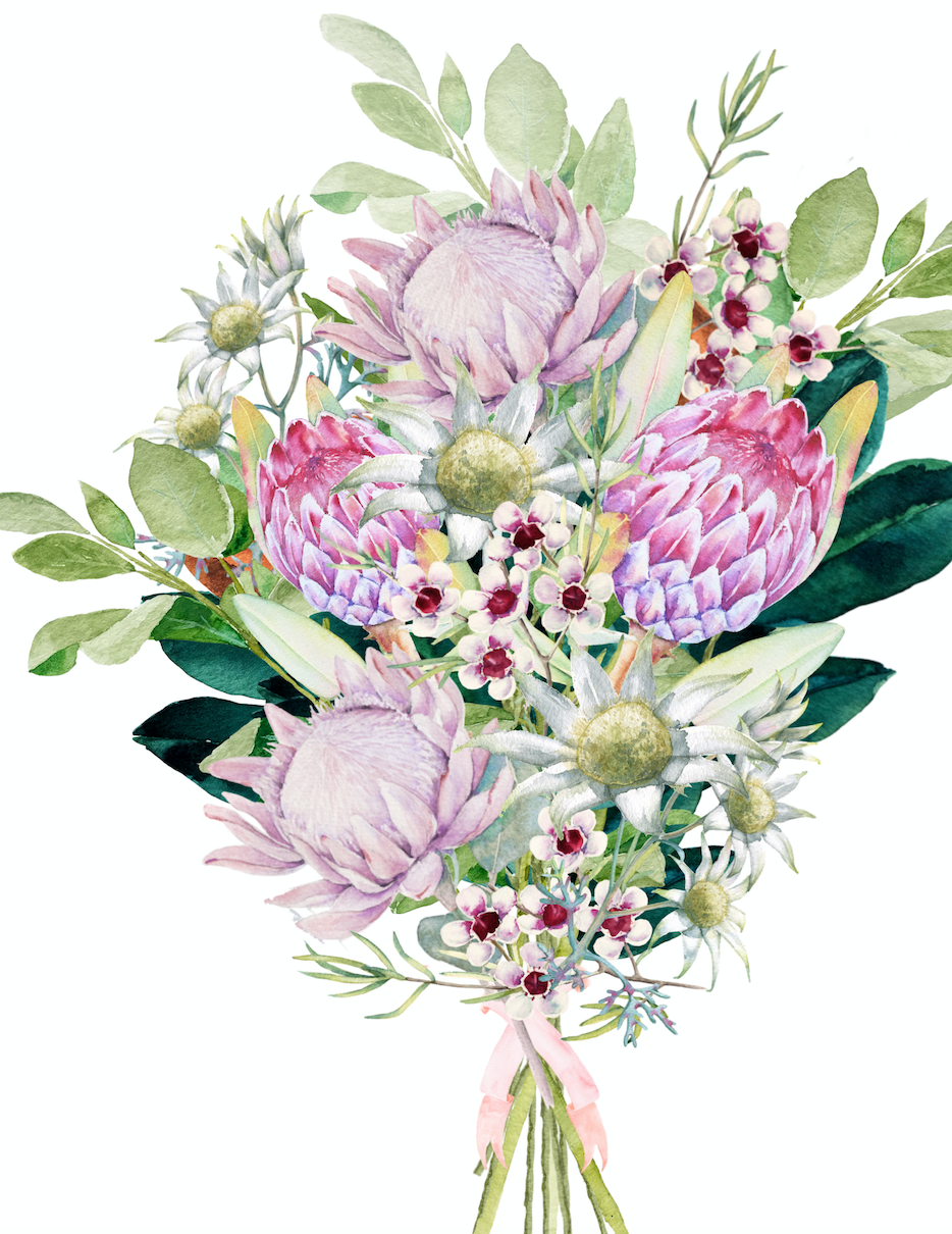 Pink Bouquet Greeting Card
