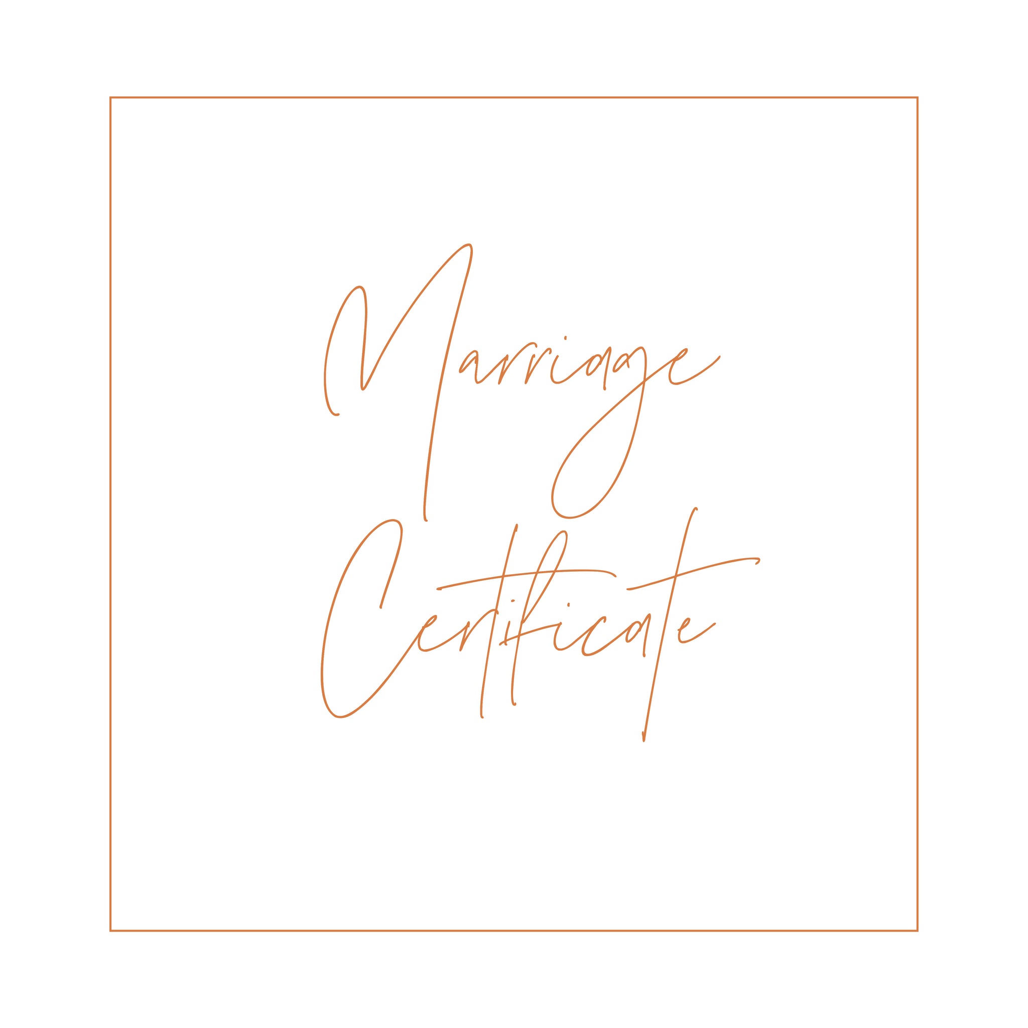 Bespoke Wedding Certificate