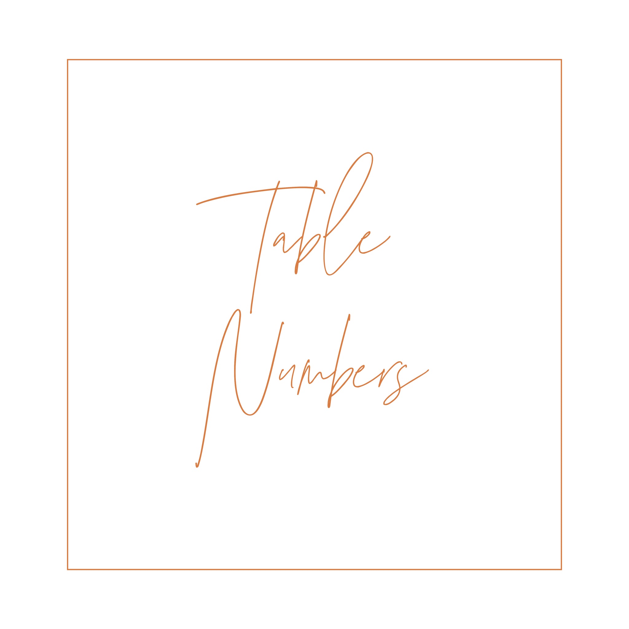 Table Numbers